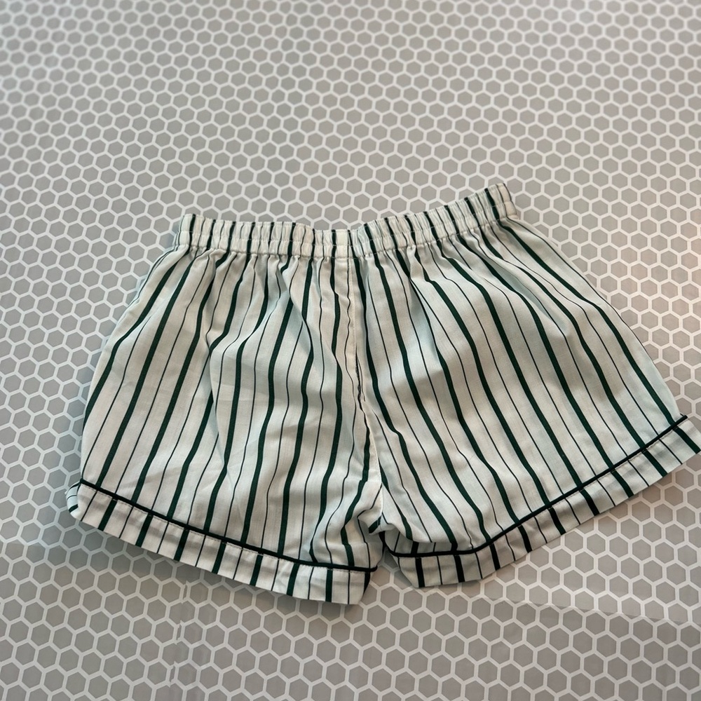 NWT J. Crew Kids Green and White Striped Pajama Set Size M (8-9) - Picture 5 of 8